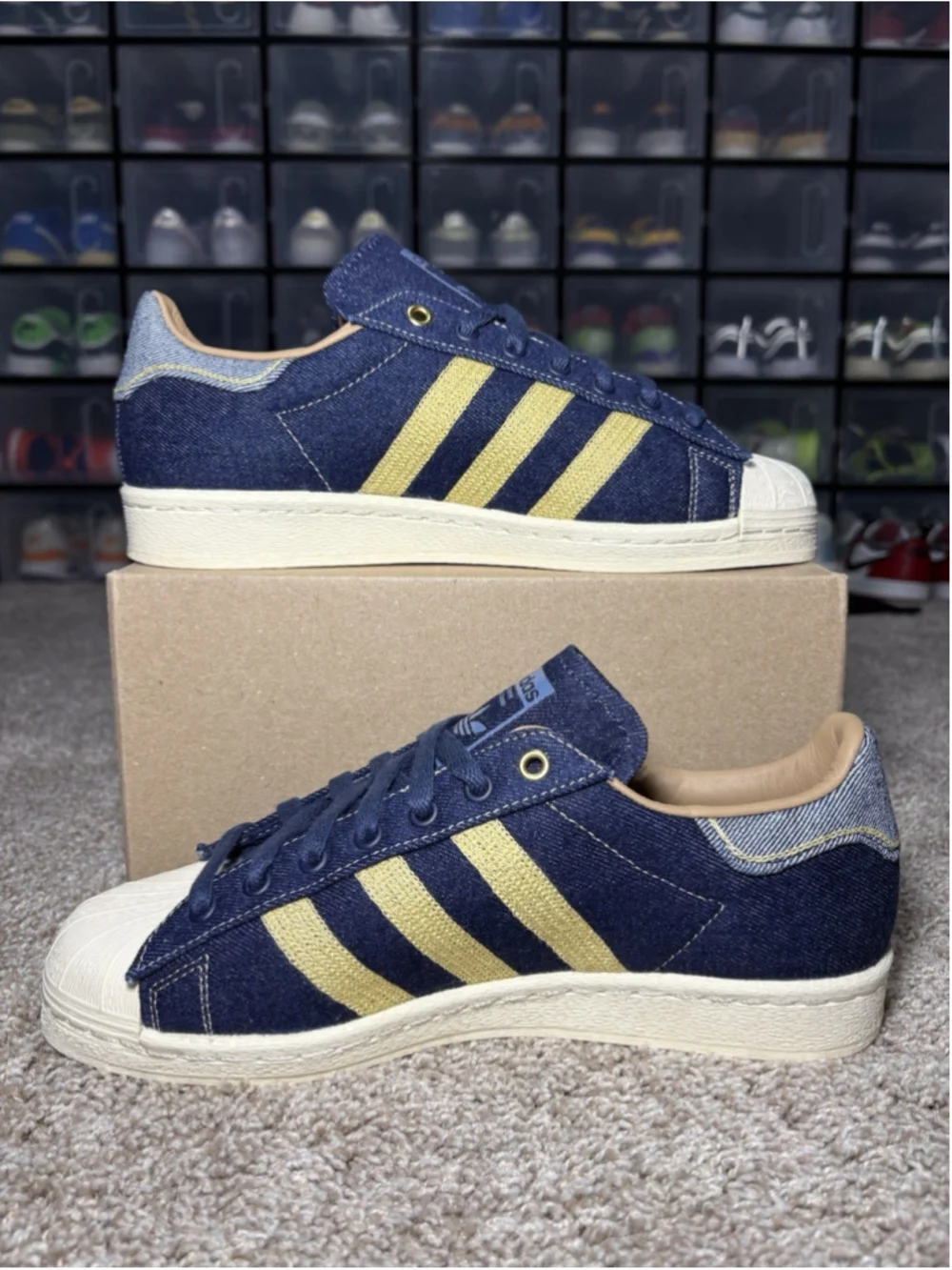 Adidas Originals Superstar 82 Men's Size 9 Denim Cream White Shoes JH5577 NEW